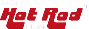 A black and red banner with the words " hot rod for men ".